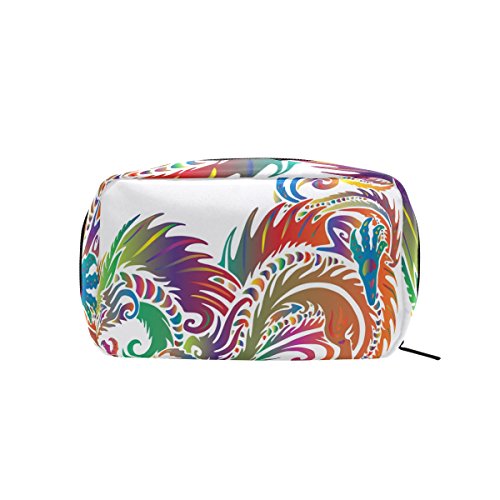 COOSUN Bolsa de cosméticos de dragón de mar tribal, bolsa de maquillaje, bolsa de viaje organizador de neceser para mujer