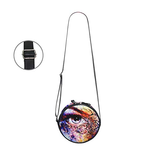 COOSUN Eye Oriental Mandala Ornamento Redondo Crossbody Bolso Bandolera Bandolera Bandolera Bolso Bolso Bolso Bolso Bolso Bolso Satchel Bolso de Hombro para Niños Mujeres