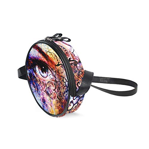 COOSUN Eye Oriental Mandala Ornamento Redondo Crossbody Bolso Bandolera Bandolera Bandolera Bolso Bolso Bolso Bolso Bolso Bolso Satchel Bolso de Hombro para Niños Mujeres