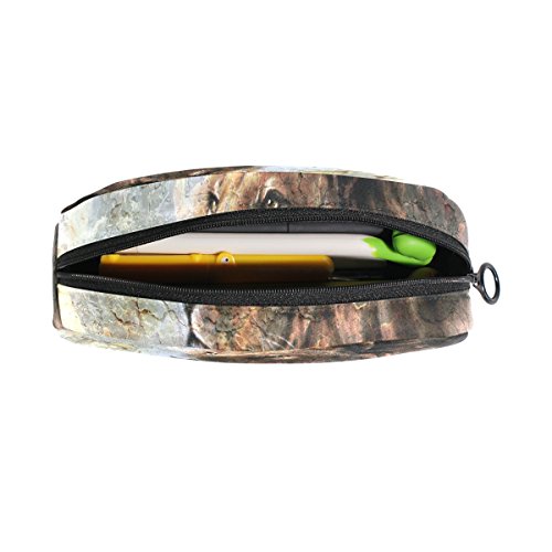 COOSUN Lion Head Estuche Semicircular Papelería Bolso Bolso Soporte Estuche Maquillaje Bolsa Cosmética para Mujer Niña