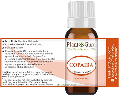 Copaiba Essential Oil 10 ml. 100% Pure, Undiluted, Therapeutic Grade. by Plant Guru