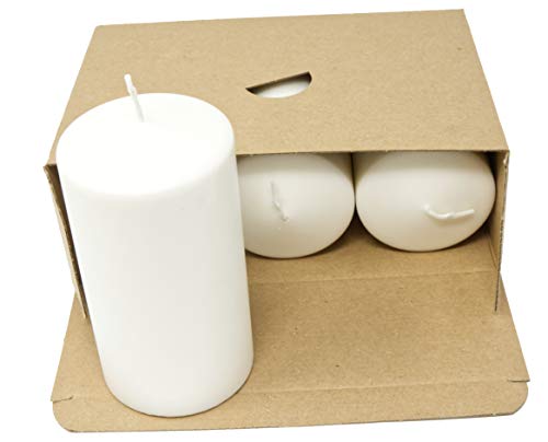 Coraz Home - Juego de 3 velas de cera natural sin perfume, sin parafina, 70 mm x 130 mm, cada vela de noche, sin plástico, en caja de papel kraft