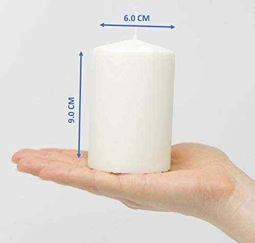 Coraz Home - Juego de 4 velas de velas, sin perfume, cera natural, sin parafina, 60 mm x 90 mm, cada vela de plástico libre en caja de papel kraft