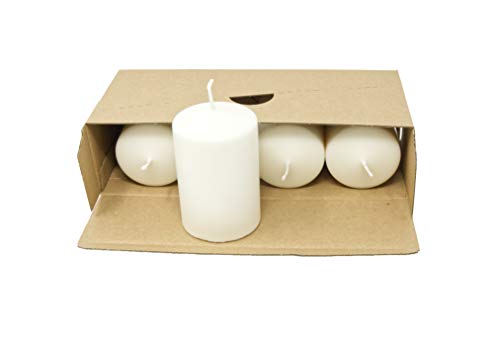 Coraz Home - Juego de 4 velas de velas, sin perfume, cera natural, sin parafina, 60 mm x 90 mm, cada vela de plástico libre en caja de papel kraft