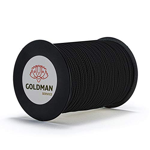 Cordón elástico redonda para costura Negro, 3mm de ancho, cuerda de goma para confección y manualidades. Rollo de cinta elástico para costura. (Negro)