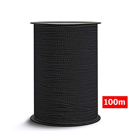Cordón elástico redonda para costura Negro, 3mm de ancho, cuerda de goma para confección y manualidades. Rollo de cinta elástico para costura. (Negro)