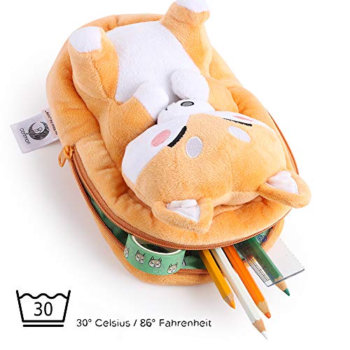 corimori Estuche Escolar (10+ Modelos) Animales De Peluche Niños, color akito el perro shiba inu (beis) (1845-006)