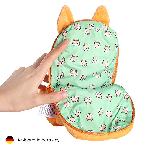 corimori Estuche Escolar (10+ Modelos) Animales De Peluche Niños, color akito el perro shiba inu (beis) (1845-006)