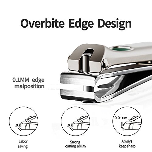 Cortauñas para Uñas, Lima de Escamas de Pescado - Regalos Populares Para Hombres y Mujeres, Fino y Resistente Acero Inoxidable Japonés 420j2, De Fácil uso Presionando la Palanca