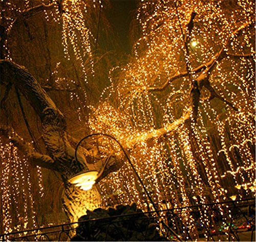 Cortina de Luces, Luz Cadena, Luz de Cortina, LED Guirnaldas luminosas, Cadena De Luces,216 LED 5M Luces LED, 8 Modos de Luz Perfecto para Decoración de Navidad, Fiestas, Casa,Jardín,Blanco Cálido