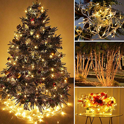 Cortina de Luces, Luz Cadena, Luz de Cortina, LED Guirnaldas luminosas, Cadena De Luces,216 LED 5M Luces LED, 8 Modos de Luz Perfecto para Decoración de Navidad, Fiestas, Casa,Jardín,Blanco Cálido