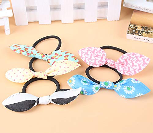 Cosanter 100 Piezas Bebé Cinta para Goma para El Pelo Orejas De Conejo Accesorios Elástica Turbante Color al Azar