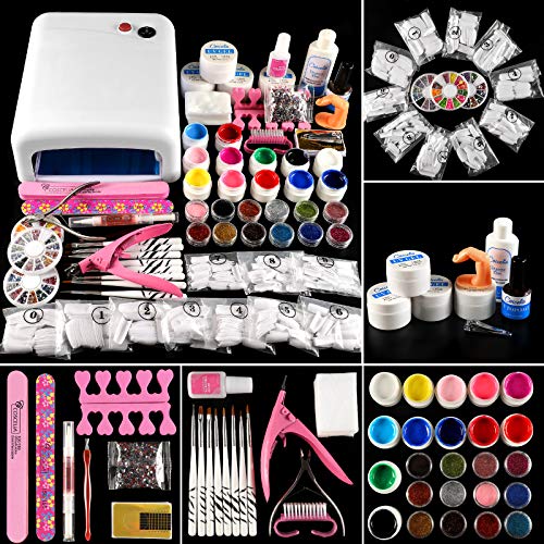 Coscelia Poly UV Gel Gel de Construccion para Uñas Kit Uñas de Gel con Lampara Gel Constructor Uñas UV Gel Kit Uñas Semipermanentes Kit Completo Profesional