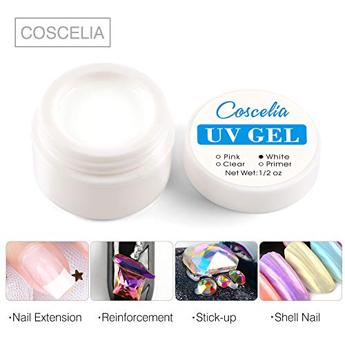 Coscelia Poly UV Gel Gel de Construccion para Uñas Kit Uñas de Gel con Lampara Gel Constructor Uñas UV Gel Kit Uñas Semipermanentes Kit Completo Profesional
