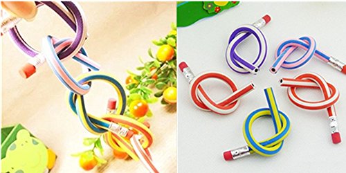 Cosoro - 20 lápices flexibles y suaves + 20 gomas de borrar de animales, gomas de borrar para la escuela, equipo divertido de bricolaje para juguetes y bolsas de fiesta para niños