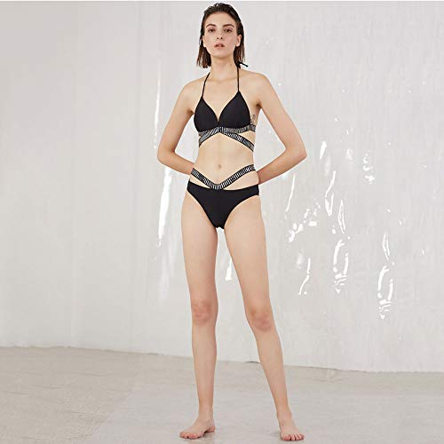 Cotress Traje de baño Bikini femenino Resorte de aguas termales coreanas Pequeña fragancia Playa Moda delgada Reunión sexy Isla Traje de baño de vacaciones Traje de baño de tres puntos Biquinis de dos