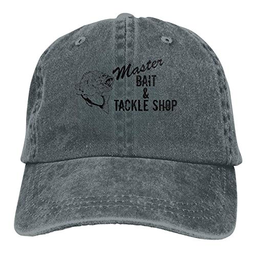 Cotton Denim Cap Baseball Hat Master Bait and Tackle Shop Six-Panel Adjustable Trucker Dad Hat Deep Heather
