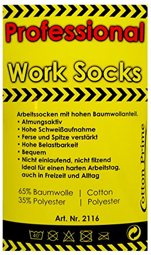 Cotton Prime 6 pares Calcetines de trabajo para hombre