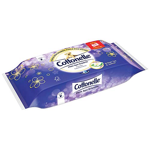 Cottonelle Mein SPA - Papel higiénico húmedo (té verde y jazmín, 12 x 44 unidades)