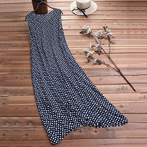 COZOCO Mangas Cortas Mujer Boho Vestidos Mujer Casual Verano Vestidos Sexys Y Elegantes Moda Mujer Rebajas Vestidos（Azul，EU-34/CN-S）