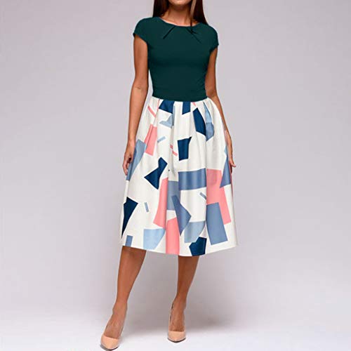 COZOCO Vestido para Mujer Casual Verano Mujer Mujer Verano Vestido Playa Mujer Vestido De Playa Ropa De Mujer (Multicolor,EU-36/CN-M)