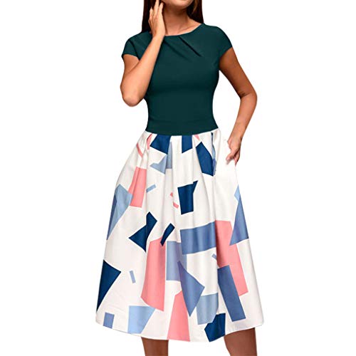 COZOCO Vestido para Mujer Casual Verano Mujer Mujer Verano Vestido Playa Mujer Vestido De Playa Ropa De Mujer (Multicolor,EU-36/CN-M)