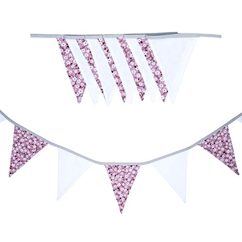 cozydots Guirnalda de banderines de Doble Cara Guirnalda de Tela, guirnaldas Coloridas para Decorar la habitación de los niños, decoración de Fiestas (summer, 200)