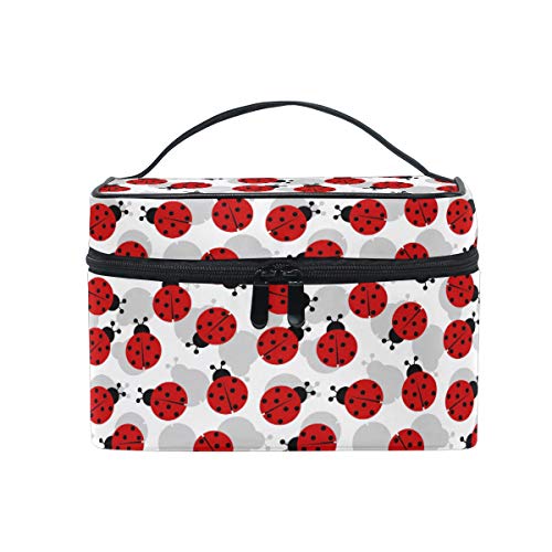 CPYang Bolsa de maquillaje de viaje con estampado de mariquita de animales portátil organizador de cosméticos bolsa de maquillaje para mujeres y niñas