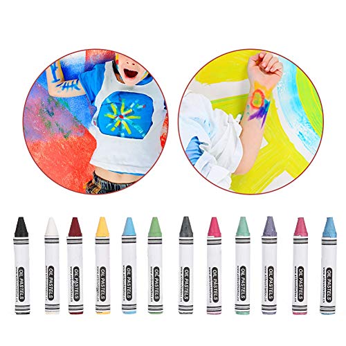 Crayones de pintura de cara 12 colores pintados con pintura corporal para niños, maquillaje Halloween pintura de aceite Art Paleta de pintura facial y corporal