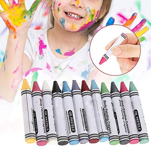 Crayones de pintura de cara 12 colores pintados con pintura corporal para niños, maquillaje Halloween pintura de aceite Art Paleta de pintura facial y corporal