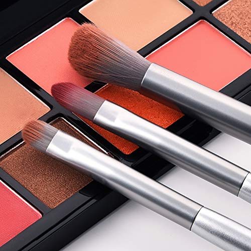 Crazy Hot Juego de brochas de maquillaje, 10 unidades, profesional, sintéticas, para polvos, correctores, cejas, base, polvo líquido, crema mezcladora, juego de brochas con estuche