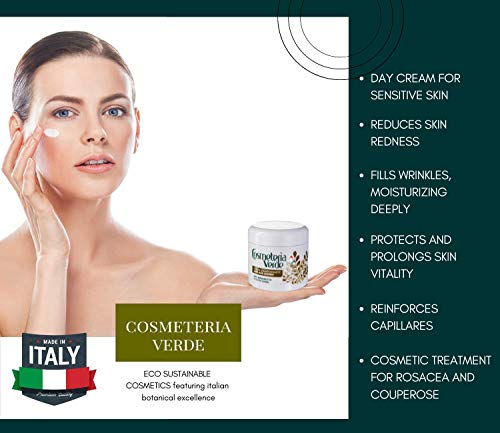 Crema Anti-enrojecimiento Anti-edad Día Cosmeteria Verde - Crema por la noche para el tratamiento especifíco para la piel sensible con presencia de capilares superficiales dilatados...