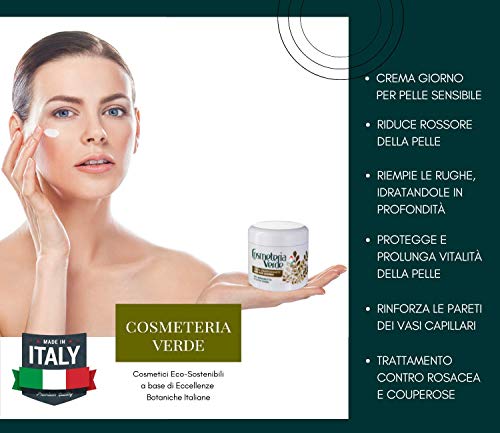 Crema Anti-enrojecimiento Anti-edad Día Cosmeteria Verde - Crema por la noche para el tratamiento especifíco para la piel sensible con presencia de capilares superficiales dilatados...