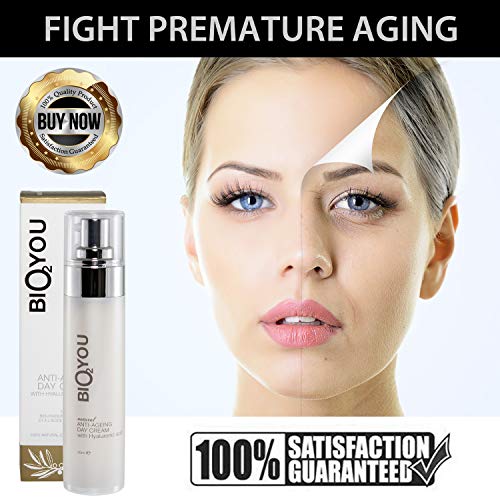 Crema de día natural antienvejecimiento con ácido hialurónico Colágeno Provisión de pantenol B5 Aceite de espino cerval de mar Aceite de aguacate Rosa mosqueta y canela