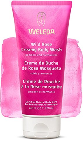 Crema de Ducha de Rosa Mosqueta, aroma a rosas, limpia y mima la piel - Weleda (200 ml) - Se envía con: muestra gratis y una tarjeta superbonita que puedes usar como marca-páginas!