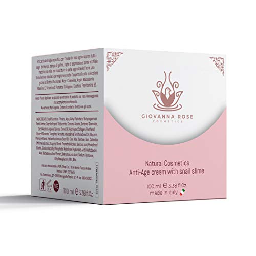 Crema facial antiarrugas 100 ml de baba de caracol y 8 activos funcionales Crema hidratante natural antienvejecimiento para cuello facial y escote Made in Italy