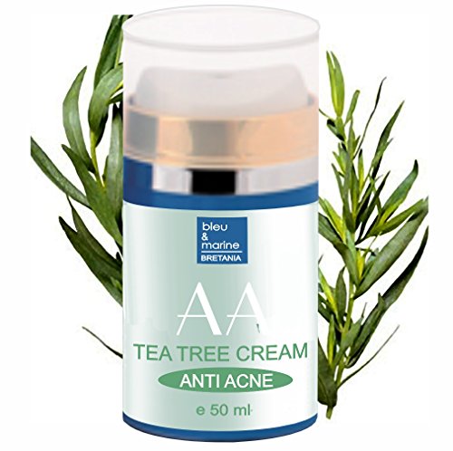 Crema Hidratante Anti Acné con Arbol de Té, Ginseng y Vitamina E 50 ml - Unisex - Piel Grasa - Neutraliza la formación de los granos