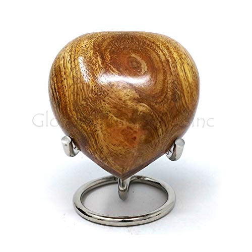 Cremation urn Urna de Madera con Forma de corazón para Cenizas humanas funerarias