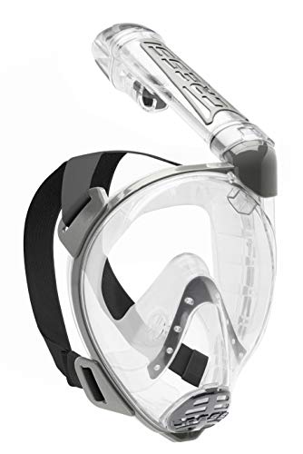 Cressi Duke Dry Full Face Mask Mascara de Buceo Snorkel Seca Cara Completa, Unisex Adulto, Transparent, S/M