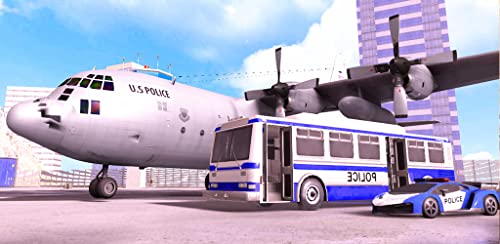 Crime Town Jail Prisoners Transporter Plane : Police Bus Driving Pro Parking Adventure Robber Car Chase Rush Simulator Best Free Game 2019