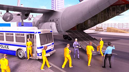 Crime Town Jail Prisoners Transporter Plane : Police Bus Driving Pro Parking Adventure Robber Car Chase Rush Simulator Best Free Game 2019