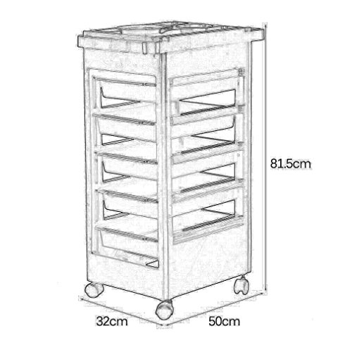 Crisnails® Carros de Mantenimiento con Ruedas Profesional para Peluquería, Barbería, Perfumería, Cosméticos, Salón, Tienda de Tatuaje, Manicura y Pedicura (ROJO)