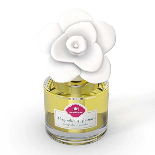CRISTALINAS Ambientador de Flor de CERÁMICA. Mas de 2 Meses de duracion. 90ml Aroma: (Jazmín y Magnolia)