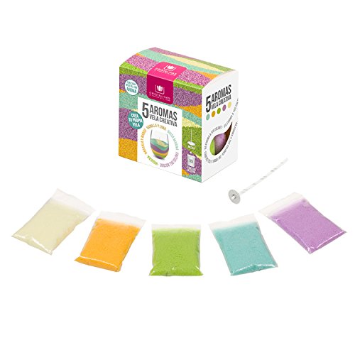 CRISTALINAS Recambio Vela Creativa, Cera, Multicolor, 8.81x5.56x8.8000000000000007 cm, 5 Unidades