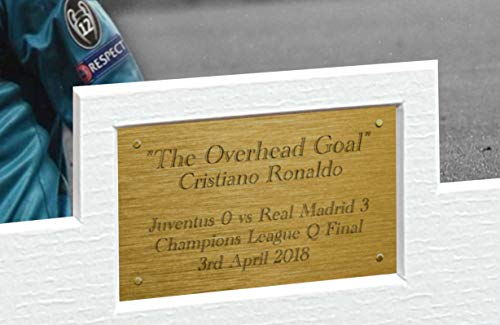 Cristiano Ronaldo 12 x 8 A4 firmado "The Overhead Goal" – "Juventus 0 vs Real Madrid 3" – Marco de fotos con autógrafo