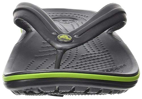 Crocs Crocband Flip, Chanclas Unisex Adulto, Gris (Graphite/Volt Green), 46/47 EU
