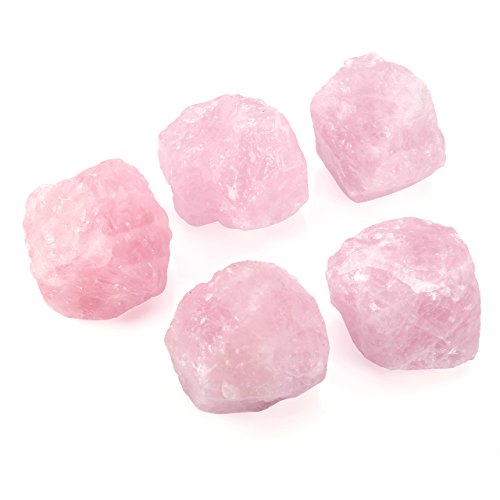 CrystalTears - Gemas de cuarzo rosa para envolver alambre, pulido, golosinas, reiki y wicca