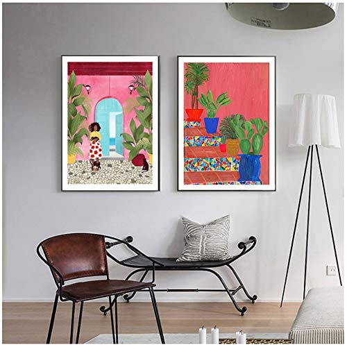 Cuadro abstracto de la vida de Cartagena, póster de pared Mream, estilo moderno, lienzo impreso, pintura, arte, decoración para sala de estar,   50x70cmX2 sin marco