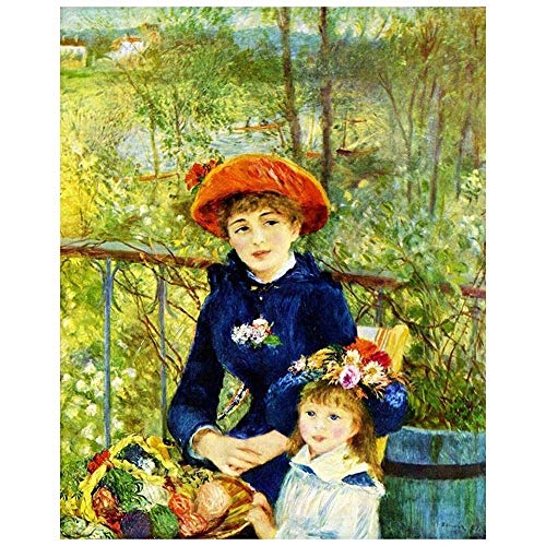 Cuadro Lienzo, Impresión Digital - En La Terraza Pierre Auguste Renoir, cm. 80x100 - Decoración Pared