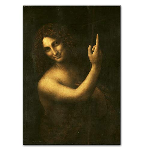 Cuadro sobre LienzoImprimir En Lienzo San Juan Bautista Reproducciones Famosas De Leonardo Da Vinci 40x60cm Pintura Decoración Imagen Imprimir en lienzo
